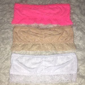 Set of 3 Lace Bandeau Top